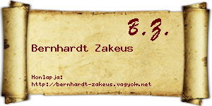 Bernhardt Zakeus névjegykártya